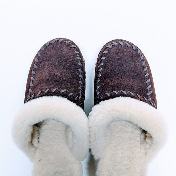 Minnetonka Leather Sheepskin Clogs sz 7 - Picture 9 of 10